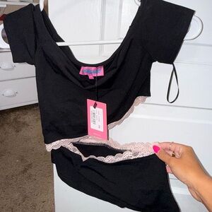 Edikted Black and Pink Lace